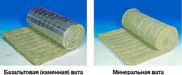 basalt wool or mineral wool