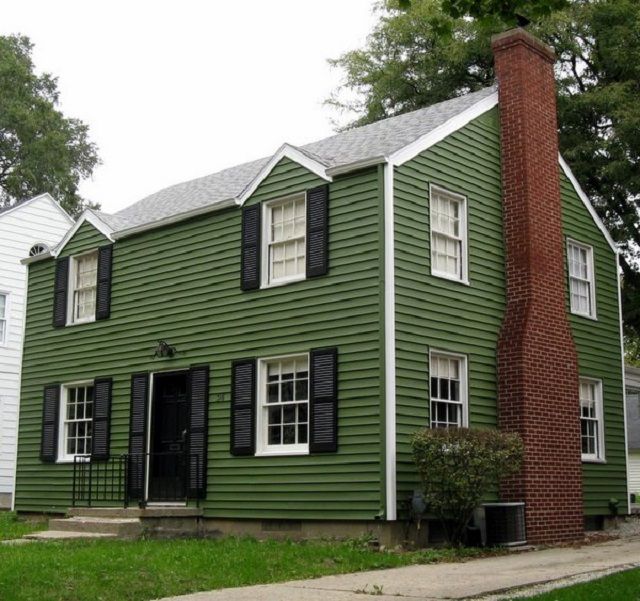 There are external chimneys and brickwork