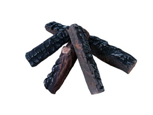 Decorative firewood for fireplaces in the photo