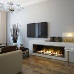 Woonkamer interieur met open haard