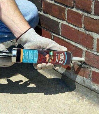 sealing gaps in the chimney masonry