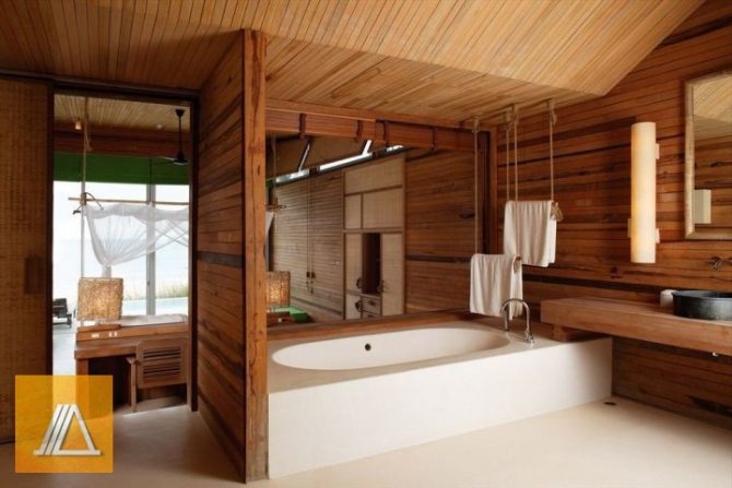 Waterproofing a bathroom in a wooden house