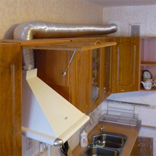 Corrugated pipe, due to its flexibility, is indispensable in a kitchen with a complex layout