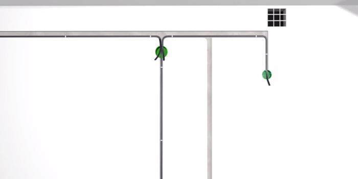 Normalt vandret udsnit af ventilationskanalen