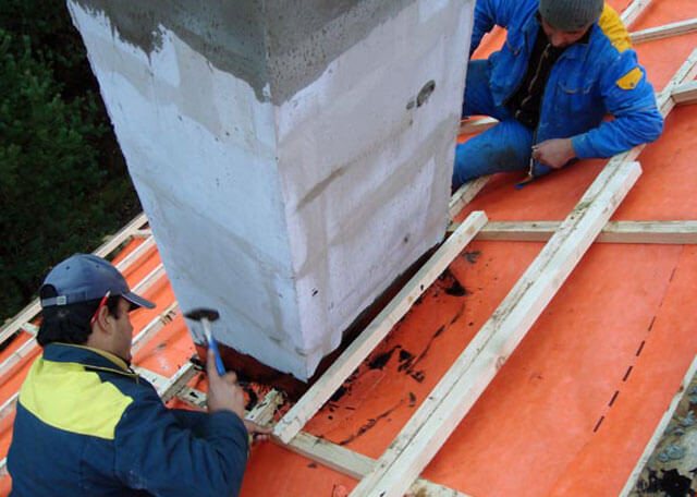 Roof chimney insulation