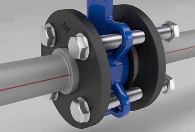 How the flange is attached to the pipe