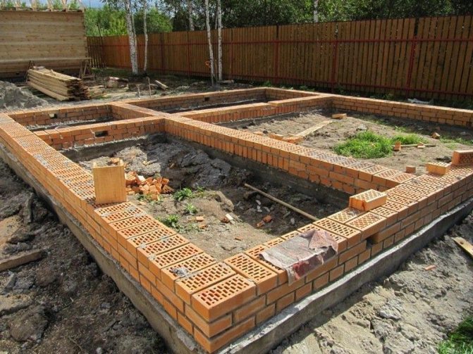 How to lay bricks on a foundation