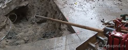 What does the starting pit look like when laying a cable pipe using HDD technology