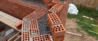 Well masonry of brick walls - arrangement technique