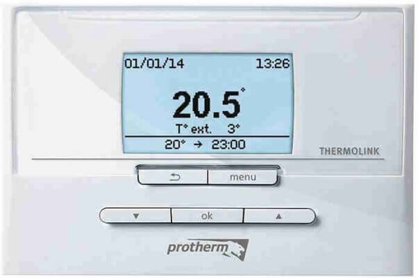 Huoneeseen ohjelmoitava termostaatti Protherm Thermolink P liitännällä (eBus) kaasukattilalle Protherm Gepard (Panther)