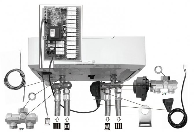 set for connecting the fugas three-way valve to the skat boiler