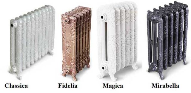 Model lines of Exemet cast iron radiators