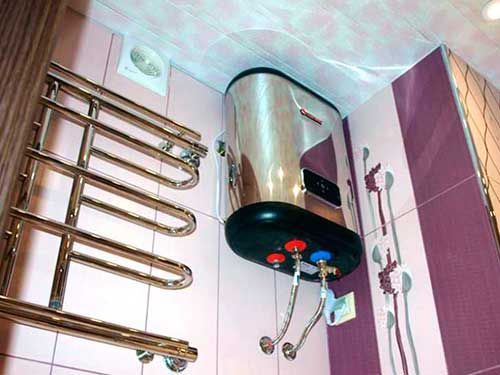 In the photo, the connection of the water heater