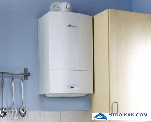 Wall hung gas boiler