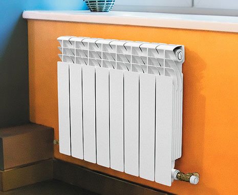 volumul unei secțiuni a unui radiator din aluminiu