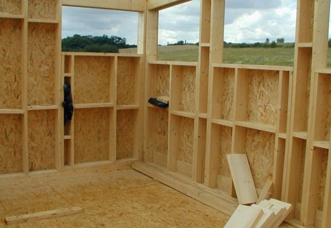 Sheathing of the frame with OSB plates