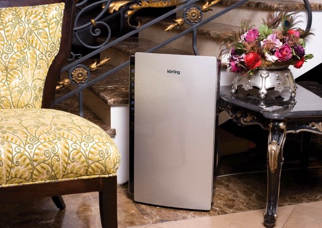 Air purifier in the interior of a modern home