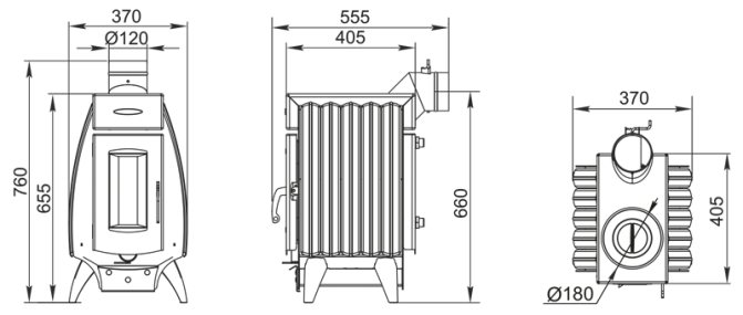 fire battery oven with water circuit