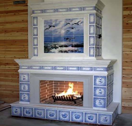 Furnishing the hearth with tiles