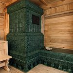 Fogão de sauna com azulejos