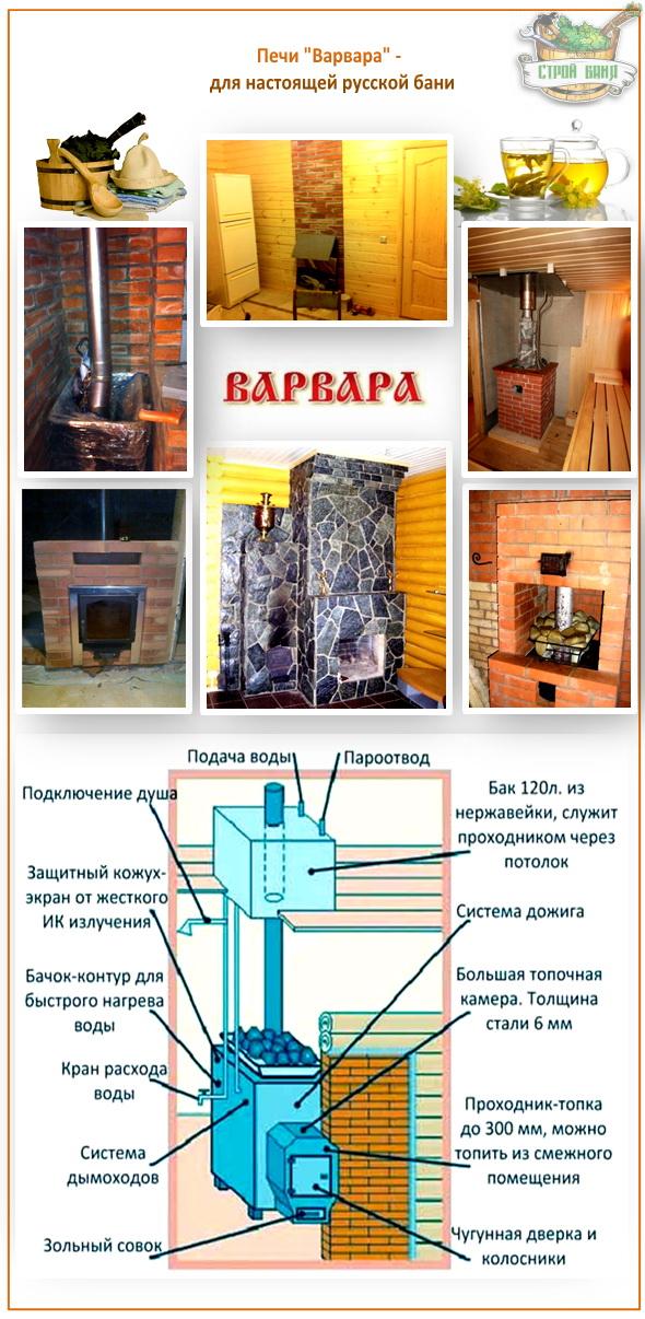 เตาสำหรับอาบน้ำ Varvara บทวิจารณ์มีข้อบกพร่องภาพรวมของรุ่นและราคา