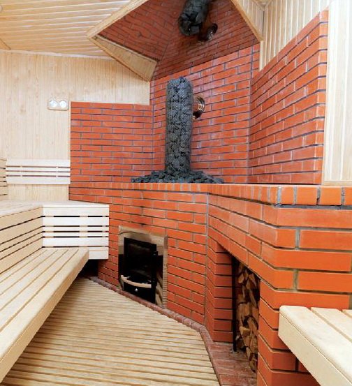 Stove fireplace para sa isang brick bath