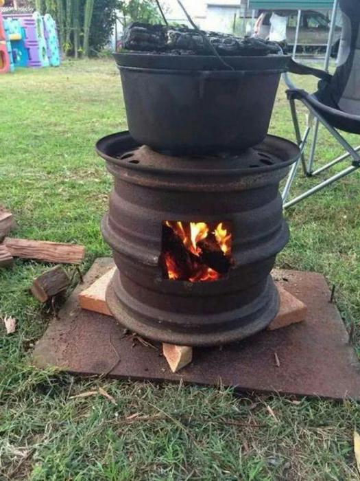 horno debajo del caldero