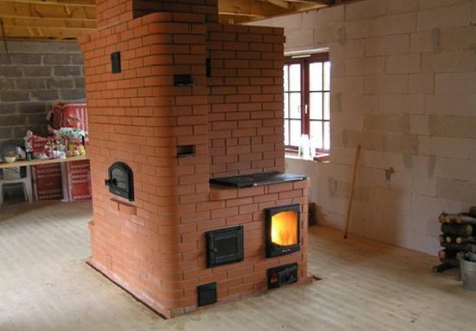 Stove with hob and fireplace insert