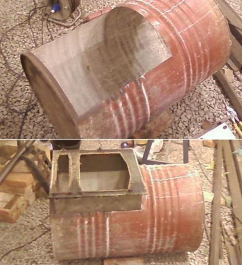 Stove from a barrel of 200 liters: diagram, drawings, photos, video