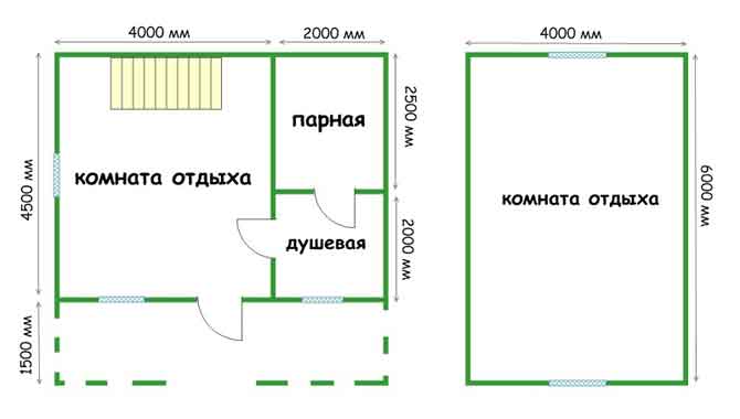 Bath plan with dimensions