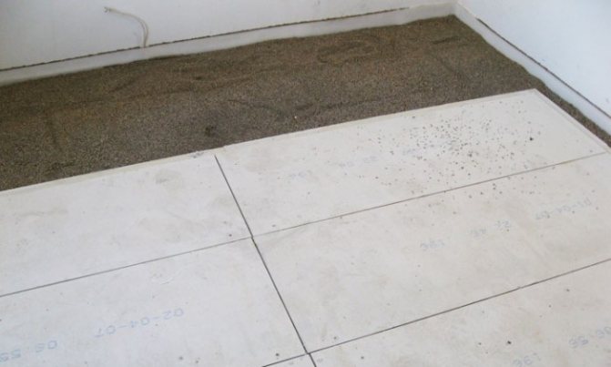 Installation example with ready-made floor elements