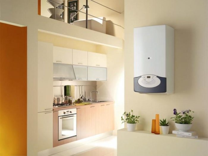 An example of a wall-mounted gas boiler