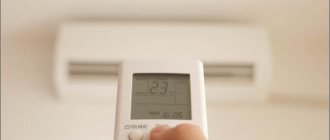 The principle of operation of the air conditioner in the room