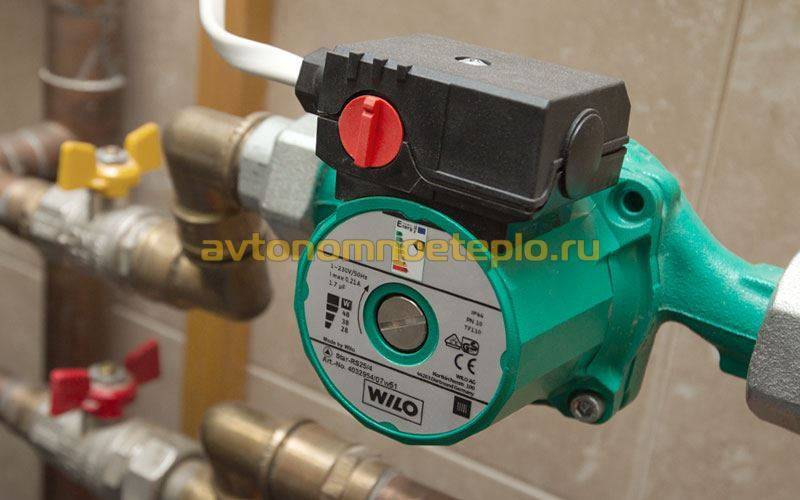 Forced circulation with a Wilo pump for home heating systems