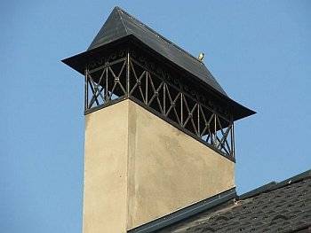 Chimney passage through the roof