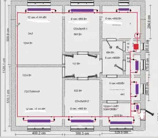 Calculation of the power of heating radiators