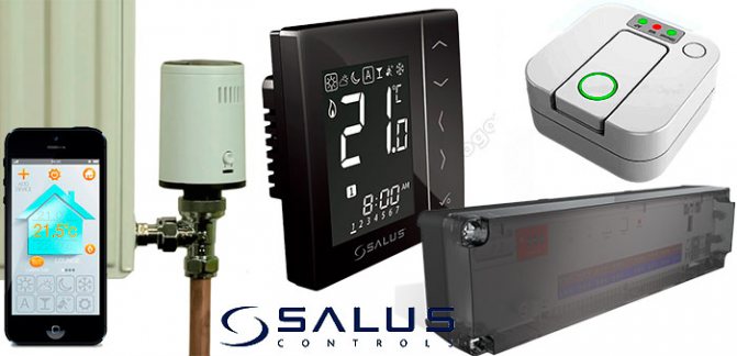 salus it 600 نظام التحكم في التدفئة متعدد المناطق عبر الإنترنت