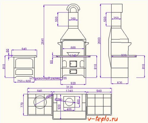 barbecue oven diagram