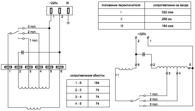 Siurblio jungimo schema