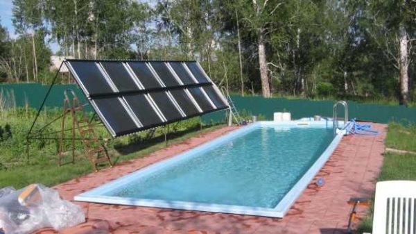 Solar pool heating is effective on clear days