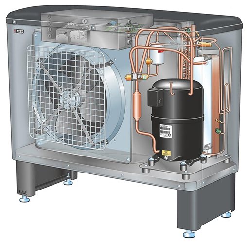 Split system with heat pump