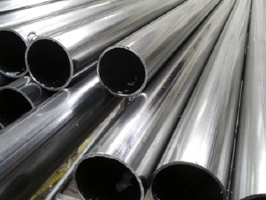 Steel pipes. A photo.