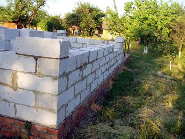 Mur en blocs de béton cellulaire