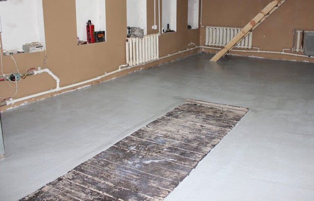 warm floor under the tiles in the garage