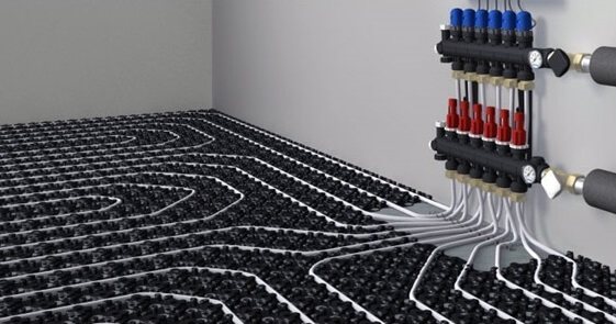 Underfloor heating with Uponor pipes