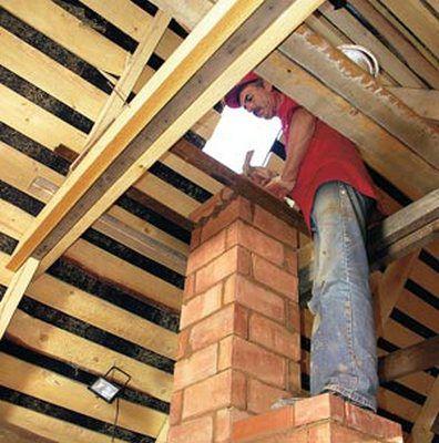 Installing the flange on the chimney pipe