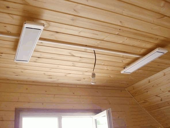 Installing an infrared heater on the ceiling