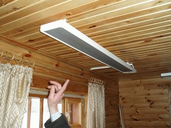 Installing an infrared heater on the ceiling