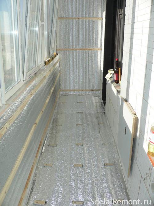 Insulation of the balcony with penofol