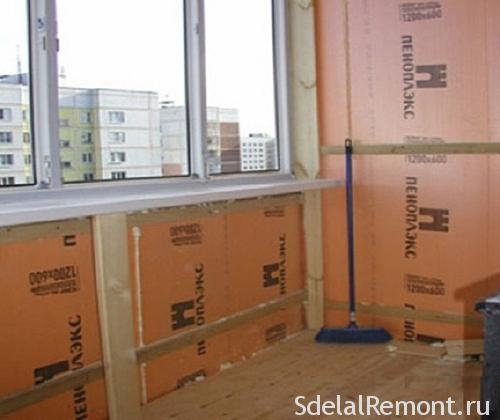 Insulation of the balcony with penofol